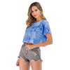 Round Neck Loose Gradient Printed Short-sleeved T-shirt
