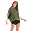 Round Neck Loose Bat Sleeves T-shirt