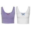 Butterfly Embroidery Crop Top for Women