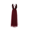 Women's Deep V Neck Sleeveless Elegant Formal Prom Long Maxi Cocktail Party Ball Gown Bandage Blackless Dress Red Black XL