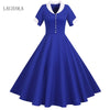 Elegant Fashion Office Dresses For Ladies 2022 New Short Sleeve Notched Retro Party Vintage Beading Womens Summer Dress Pink