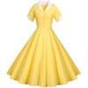 Elegant Fashion Office Dresses For Ladies 2022 New Short Sleeve Notched Retro Party Vintage Beading Womens Summer Dress Pink