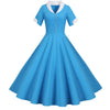 Elegant Fashion Office Dresses For Ladies 2022 New Short Sleeve Notched Retro Party Vintage Beading Womens Summer Dress Pink