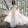 Bohemian Spaghetti Strap Wedding Lace Dress Design Short Ruffles Bridal A Line See-Through Gown