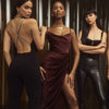 Elegant Bustier Midi Dress Celebrity Women Sexy Solid Irregular Party Dresses