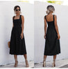 Women Long Dress Summer Sexy Casual Ruched Slip Midi Sundresses