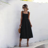 Women Long Dress Summer Sexy Casual Ruched Slip Midi Sundresses