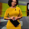 Women Bodycon Slim Elegant Office Ladies Work Wear Short Sleeves Dresses
