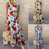 Summer Plus Size Bohemian Printed Women Sleeveless Long Dress