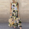 Summer Plus Size Bohemian Printed Women Sleeveless Long Dress