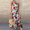 Summer Plus Size Bohemian Printed Women Sleeveless Long Dress