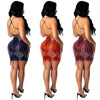 Sexy Sequined Bodycon Mini Dress Birthday Off Shoulder Bandage Backless Dresses