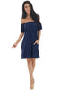 2022 Women's Sexy Off-shoulder Short Sleeve dress summer casual ladies dress coldker