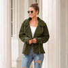 Women's Fashion Long Sleeve Lapel Zip Up Faux Shearling Slim Cut Short Plush Coat Jacket with Pockets Warm Winter