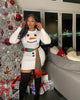 Funnel Neck Christmas Snowman Sweatshirt Dress