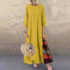 Summer Women Print Patchwork Dress Sexy Boho Casual Sleeves Maxi Dresses