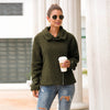 Women's Fashion Long Sleeve Lapel Zip Up Faux Shearling Slim Cut Short Plush Coat Jacket with Pockets Warm Winter