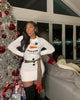 Funnel Neck Christmas Snowman Sweatshirt Dress