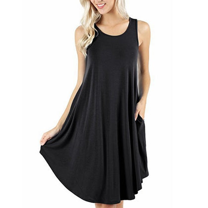 Sleeveless Round Neck Swing Dress