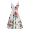 Lace Up Spaghetti Strap Printed Dress