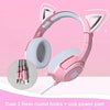Pink Gaming Headset K9 with 7.1 Virtual Surround Sound and Removable Cat Ear for PS4, PC, Computer, Noise Canceling Retractable Microphone