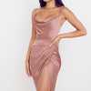 Elegant Bustier Midi Dress Celebrity Women Sexy Solid Irregular Party Dresses