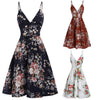 Lace Up Spaghetti Strap Printed Dress