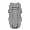 Round Neck Simple Fashion Women Loose Ladies Plus Size Dress