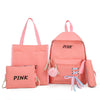2019 NEW 4PCS Girls Casual Bag Letter Embroidered Lightweight Women Backpack