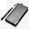 Baellerry New Men Lichee Pattern Metal Clip Embellishment Vertical Long Portable Clutch Wallet