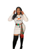 Funnel Neck Christmas Snowman Sweatshirt Dress