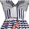 American Flag Butterfly Print Flare Dress