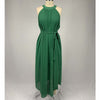 Plus Size Womens Summer Solid Color Pleated Chiffon Sleeveless Dress