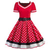 Polka Dot Print Vintage Dress with Belt