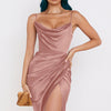 Elegant Bustier Midi Dress Celebrity Women Sexy Solid Irregular Party Dresses