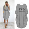 Round Neck Simple Fashion Women Loose Ladies Plus Size Dress
