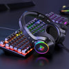 Gaming Headset PC Headphones Over-Ear with Microphone 3.5mm Audio Jack RGB LED Lights for PS4 PS5 Xbox One Computer, Applicable Various Head Types (Adapter Not Included)