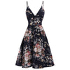 Lace Up Spaghetti Strap Printed Dress