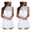 Crochet Panel Sleeveless Mini Dress