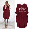 Round Neck Simple Fashion Women Loose Ladies Plus Size Dress
