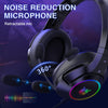 Gaming Headset PC Headphones Over-Ear with Microphone 3.5mm Audio Jack RGB LED Lights for PS4 PS5 Xbox One Computer, Applicable Various Head Types (Adapter Not Included)