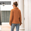 Women's Fashion Long Sleeve Lapel Zip Up Faux Shearling Slim Cut Short Plush Coat Jacket with Pockets Warm Winter
