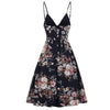 Lace Up Spaghetti Strap Printed Dress