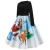 Santa Claus and Elk Print Vintage Dress