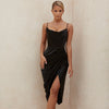 Elegant Bustier Midi Dress Celebrity Women Sexy Solid Irregular Party Dresses