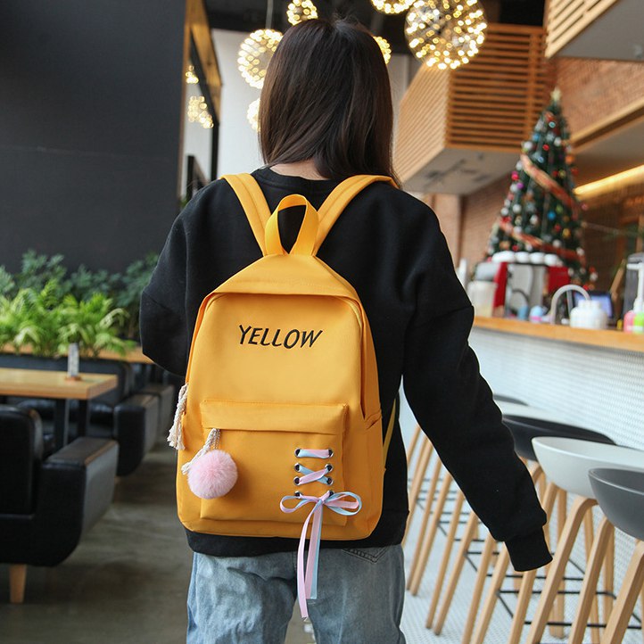 2019 NEW 4PCS Girls Casual Bag Letter Embroidered Lightweight Women Backpack
