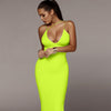 Sexy Night Club Backless Long Dress Women V Neck Sleeveless Spaghetti Strap Elegant Party Bodycon Evening